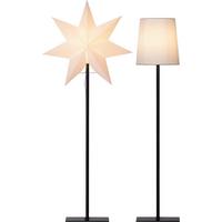 Stehleuchte Schwarz/Weiß H: 85 cm - Schwarz/Weiß, Basics, Papier/Textil (35/15/85cm) - Eglo