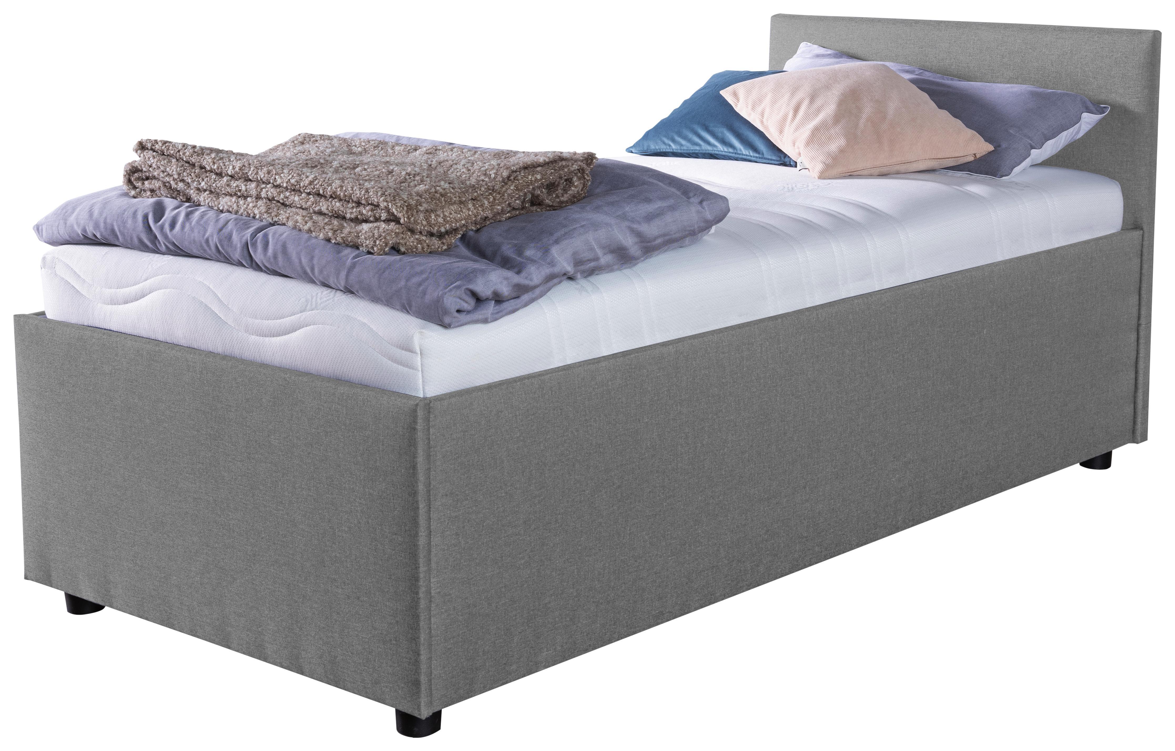 Dunkelgraues Polsterbett 90x200 online kaufen