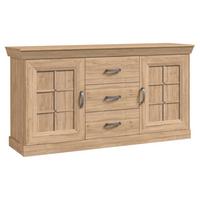 KOMODA CANNES - farba zinku/čierna, Romantik / Landhaus, kov/kompozitné drevo (174/90/47cm)