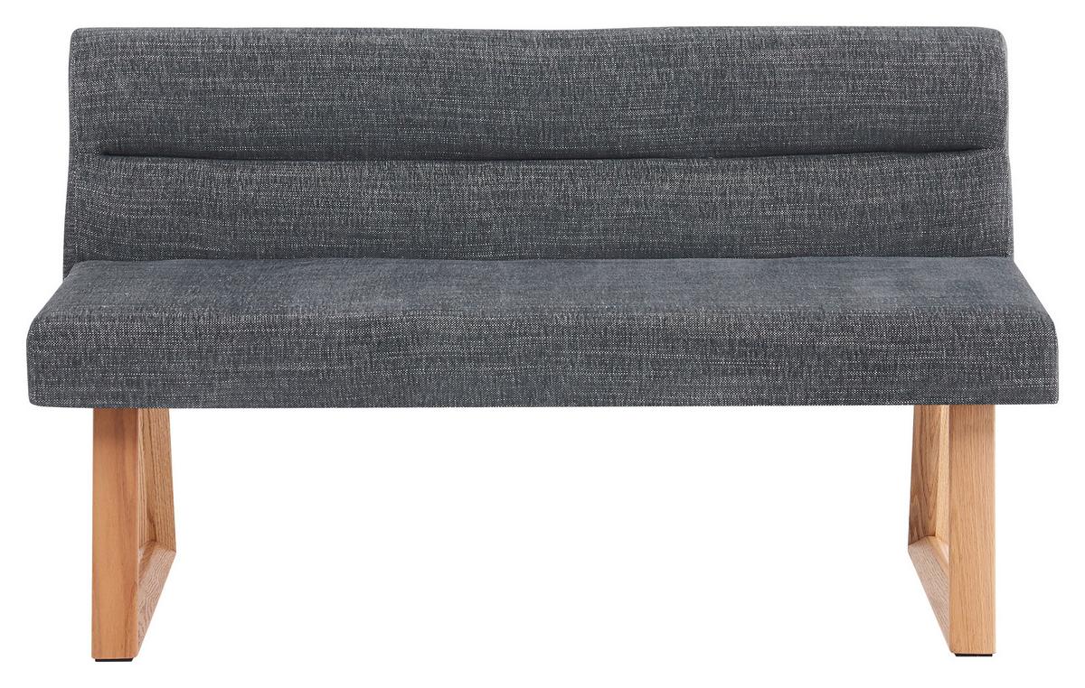 Sitzbank Linnea Eichefarben/D-Grau B: 140 cm - Dunkelgrau/Eichefarben, MODERN, Holz/Textil (140/82/61cm) - Livetastic