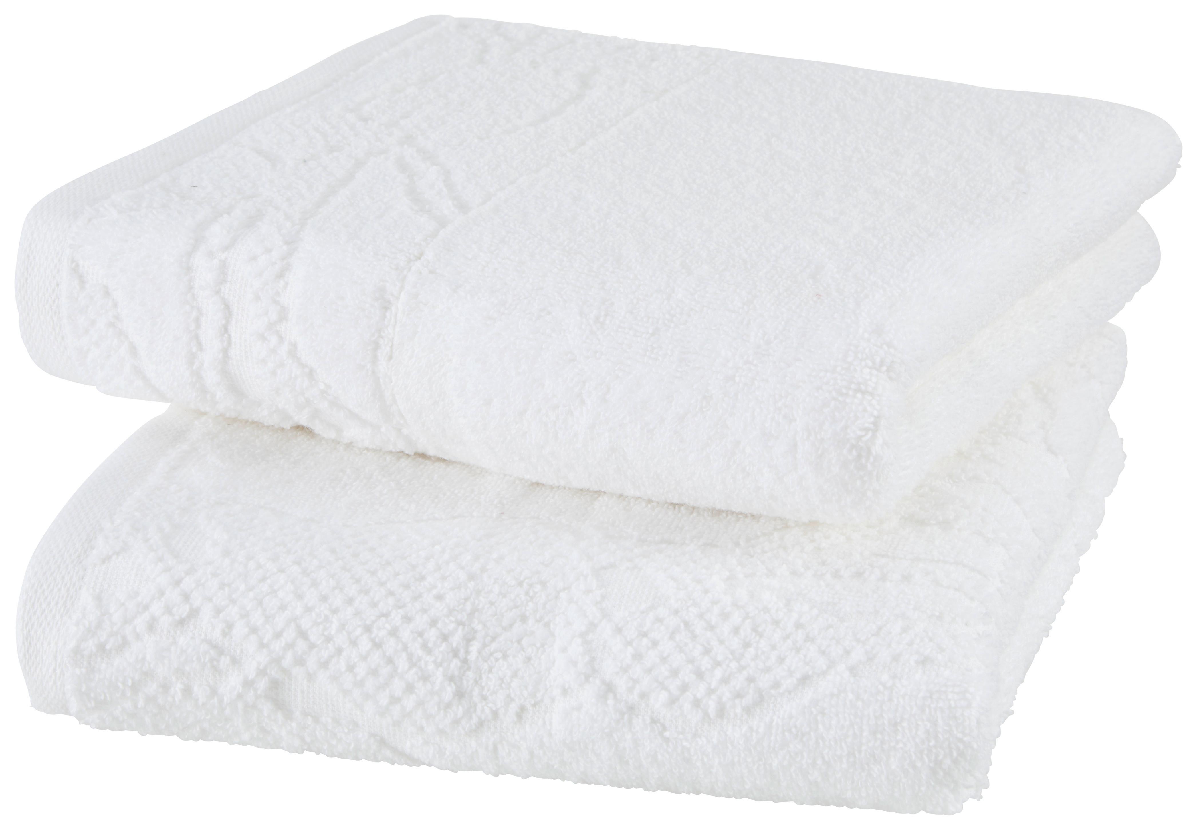 Handtuchset Lucia 2er Pack - Weiß, ROMANTIK / LANDHAUS, Textil (50/90cm) - James Wood