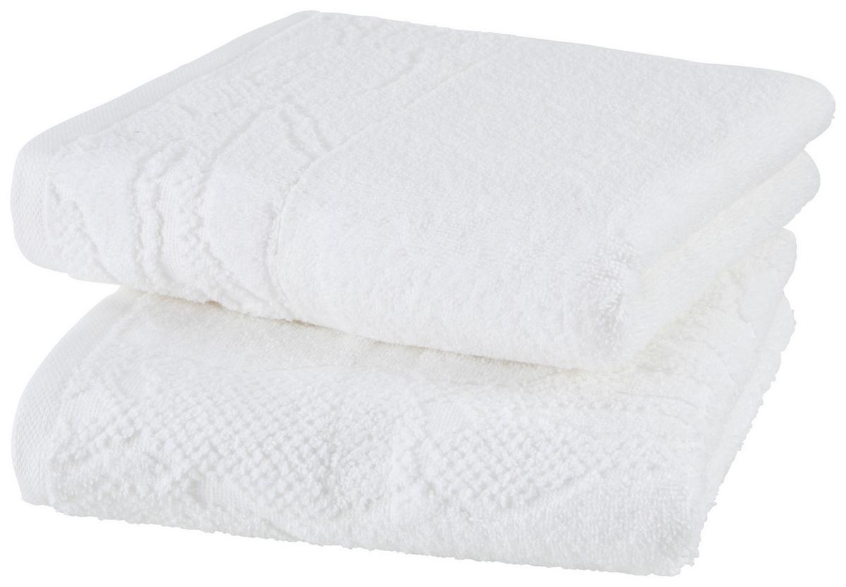 Handtuchset Lucia 2er Pack - Weiß, ROMANTIK / LANDHAUS, Textil (50/90cm) - James Wood