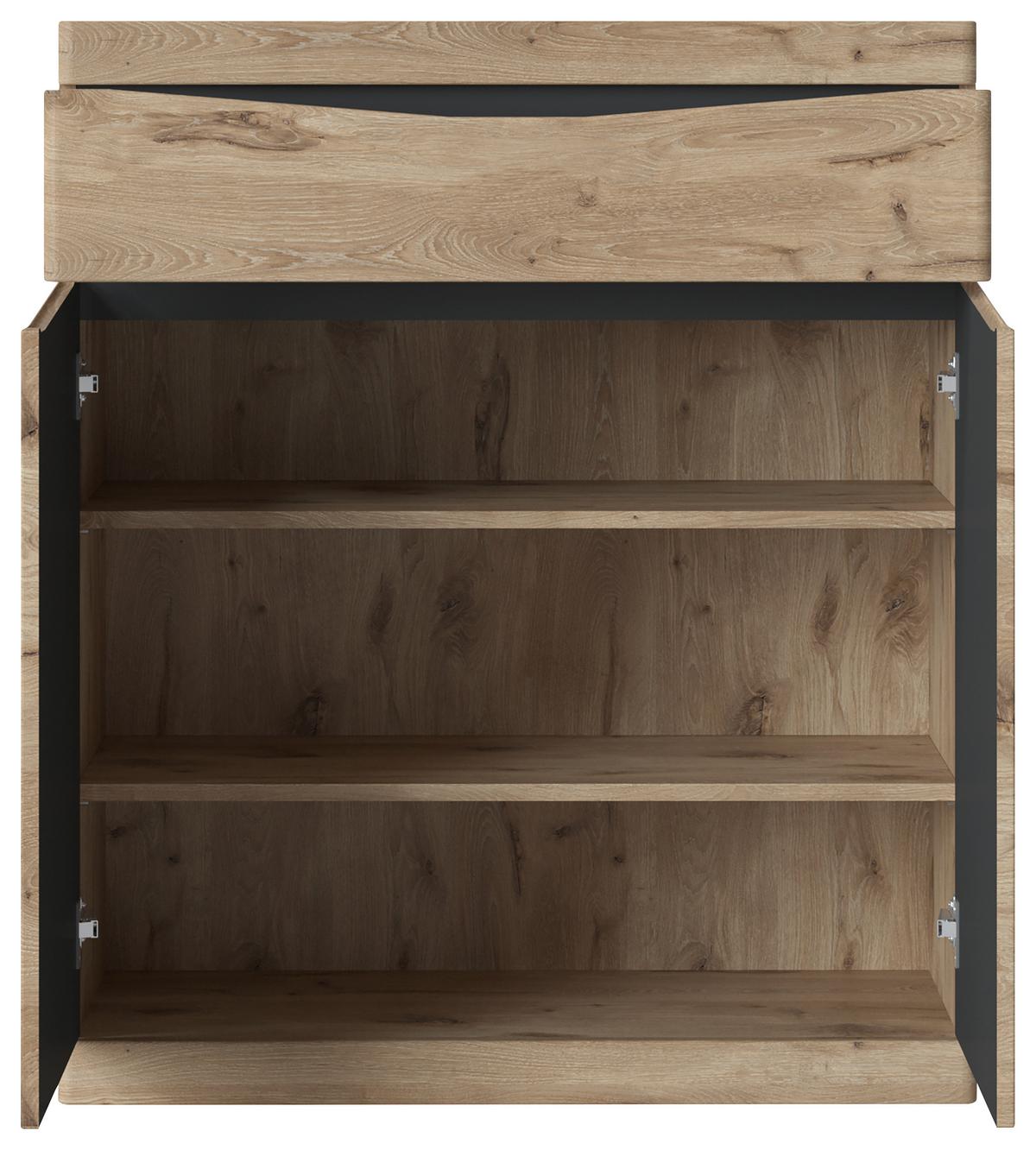 Kommode Twist B: 86 Cm Viking Eiche Dekor/anthrazit - Eichefarben/Anthrazit, MODERN, Holzwerkstoff (86/101,6/39,9cm)