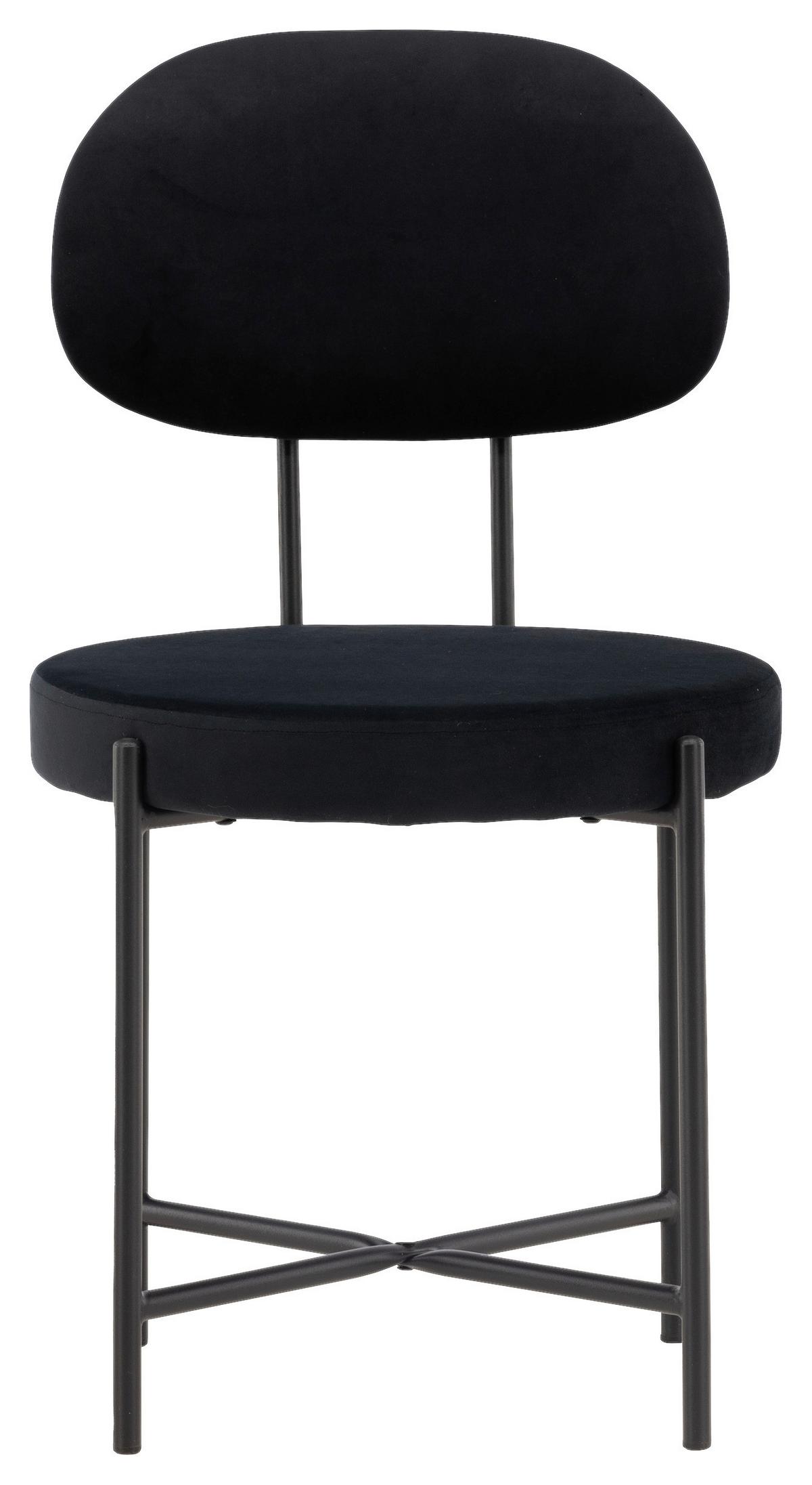 Stuhl-Set Stella - Schwarz, Design, Textil/Metall (50/89/60cm) - Livetastic