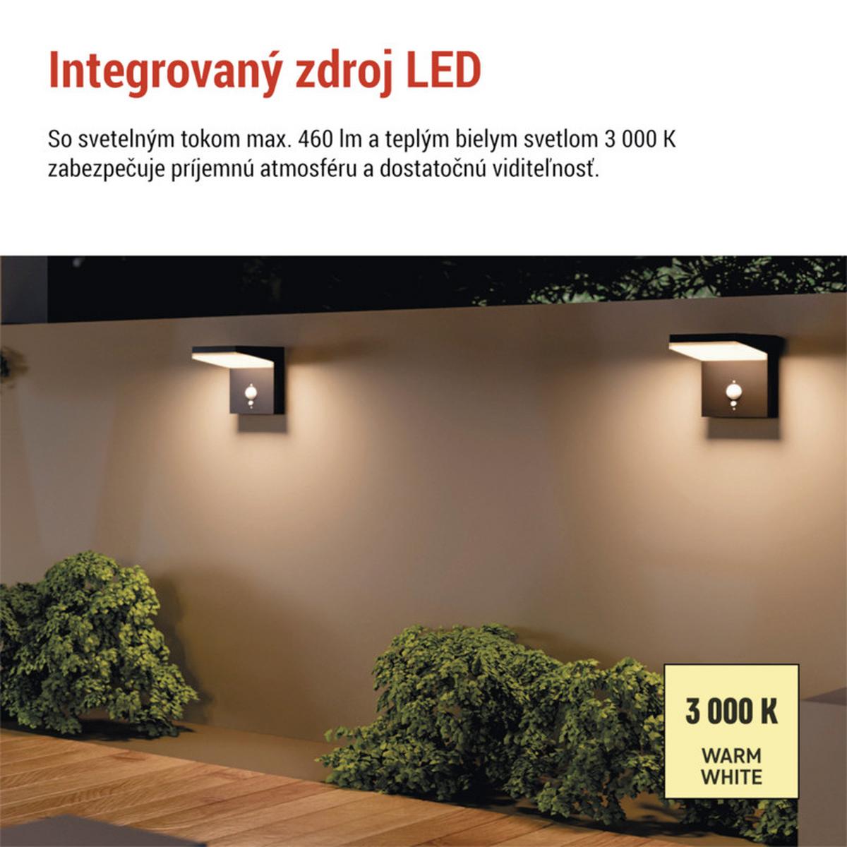 VONKAJŠIE LED SVIETIDLO VEREA - čierna, Modern, kov/plast