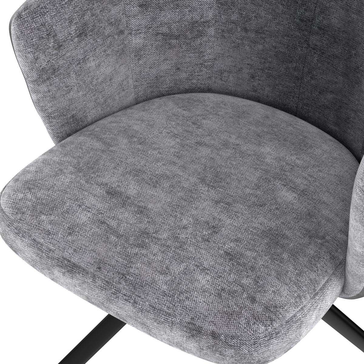 Karosszék Lara Giga S - fekete/szürke, Modern, textil/fém (59/78/63cm)