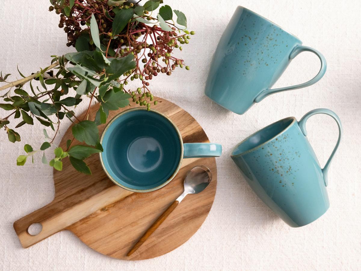 KAFFEEBECHERSET 22043 NATURE COLLECTION - Türkis, Trend, Keramik (300ml) - Creatable
