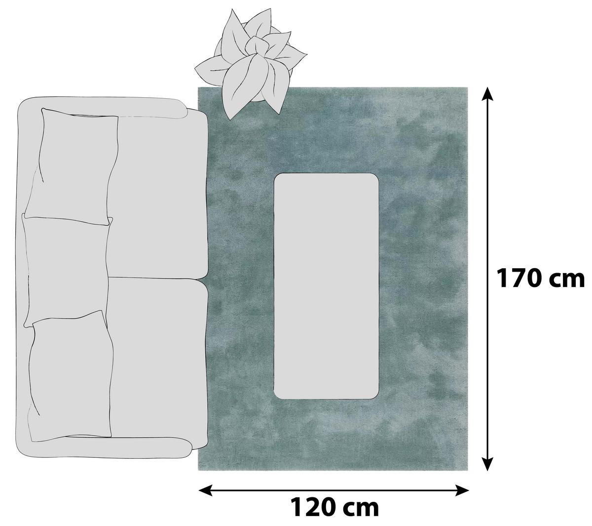 Hochflorteppich Relaxx Türkis 120x170 Cm - Türkis, Basics, Textil (120/170cm) - Esprit