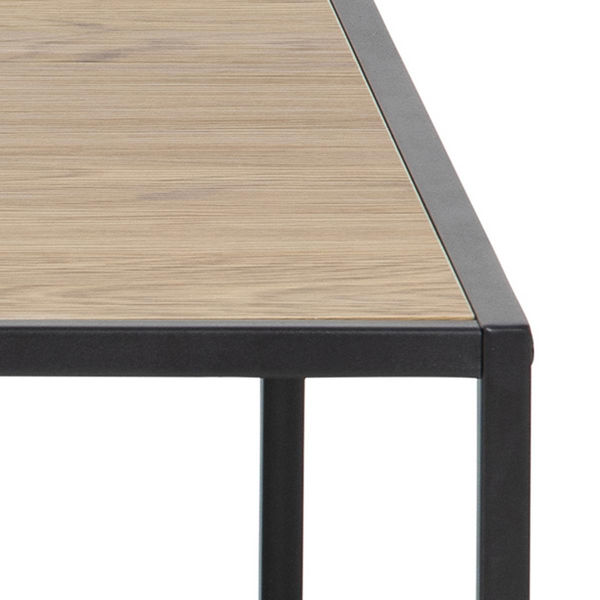 Konferenční stolek SEAFORD  80cm - černá/barvy dubu, Moderní, kov/kompozitní dřevo (80/45/80cm)