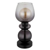 Tischleuchte Clarity Klar Schwarz D: 15 cm - Klar/Schwarz, Basics, Glas/Kunststoff (15/34,4cm) - Globo