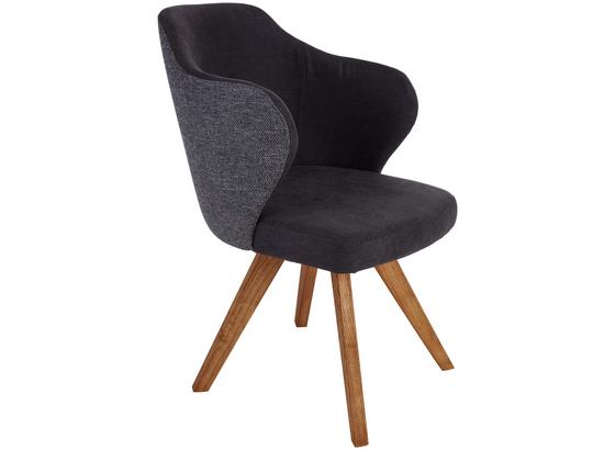 Armlehnstuhl Silva Webstoff- Kombi Grau, Beine Massiv Eiche - Eichefarben/Grau, KONVENTIONELL, Holz/Textil (53/84/59cm) - James Wood Armlehnstuhl Silva Webstoff- Kombi Grau, Beine Massiv Eiche - Eichefarben/Grau, KONVENTIONELL, Holz/Textil (53/84/59cm) - James Wood