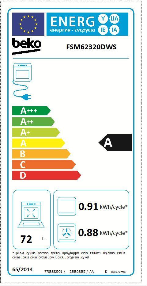 Gas-Standherd Fsm 62320 Dws B: 60 cm Weiß, 4-Flammig - Weiß, Basics, Metall (60/85/60cm) - Beko