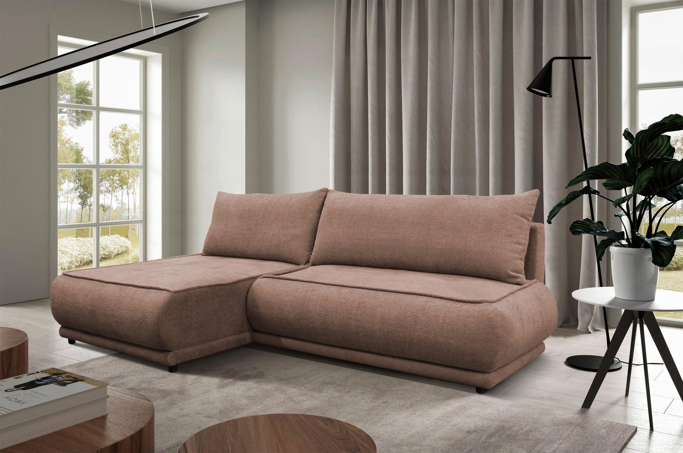 Ecksofa Paros Braun 179x277 Cm - Schwarz/Braun, Design, Textil (179/277cm) - MID.YOU