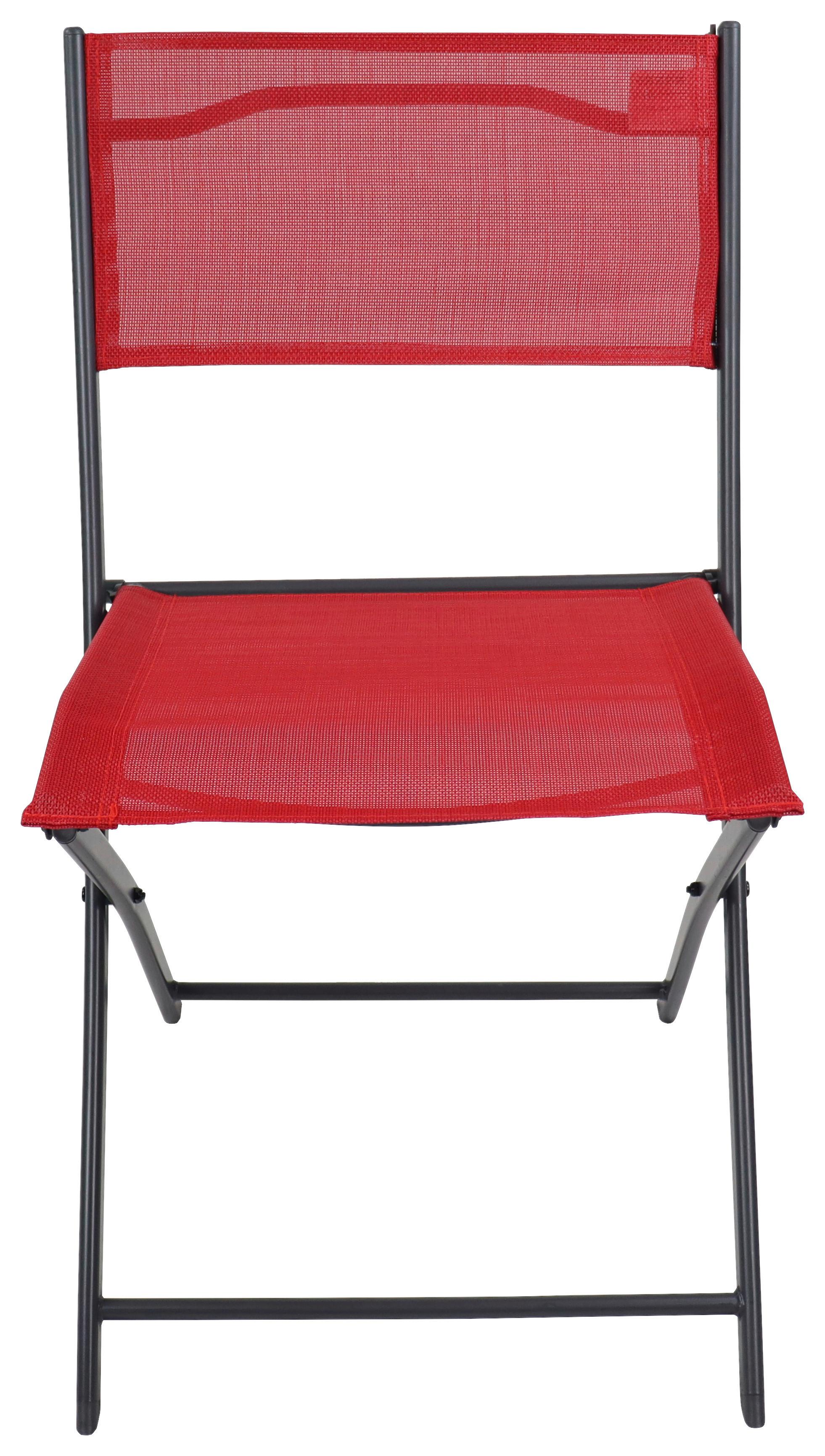Klappsessel-Set 6-Tlg. Sumila Metall/Textil - Rot/Schwarz, MODERN, Textil/Metall (79/45/46cm) - Ambia Garden