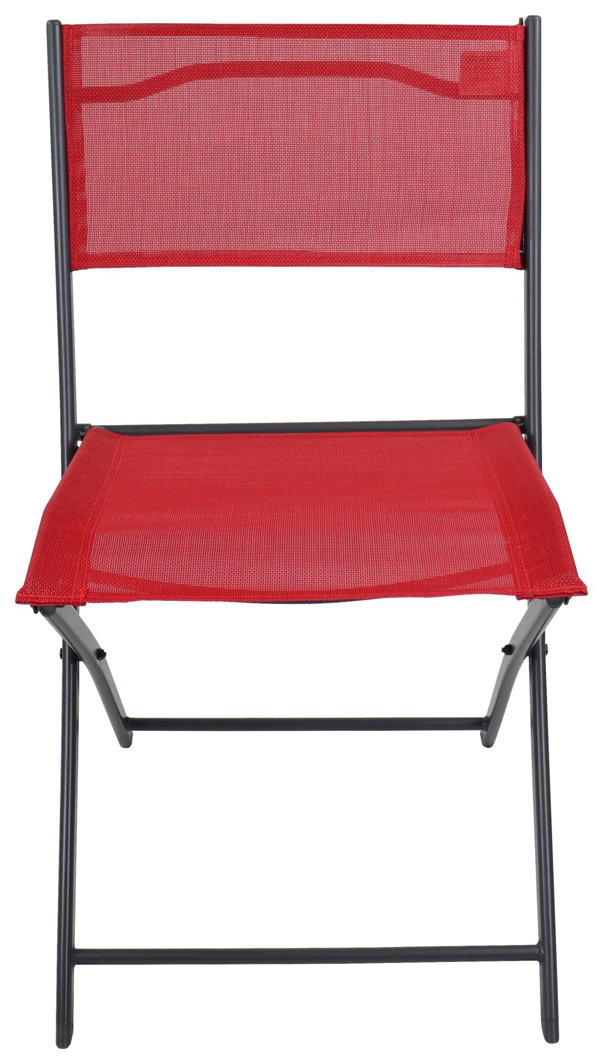 Klappsessel-Set 6-Tlg. Sumila Metall/Textil - Rot/Schwarz, MODERN, Textil/Metall (79/45/46cm) - Ambia Garden