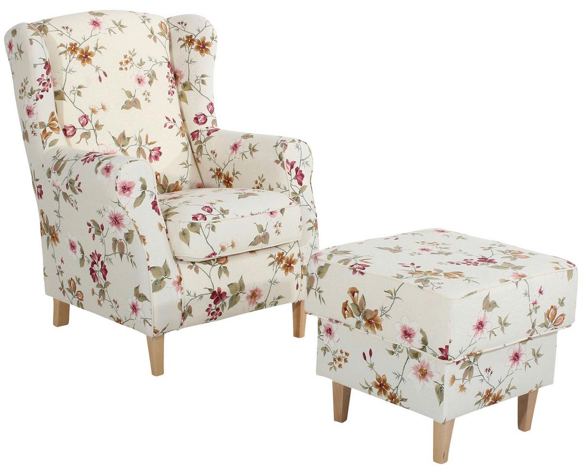 Hocker Lorris - Buchefarben/Weiß, Design, Textil (53/45/53cm) - Max Winzer