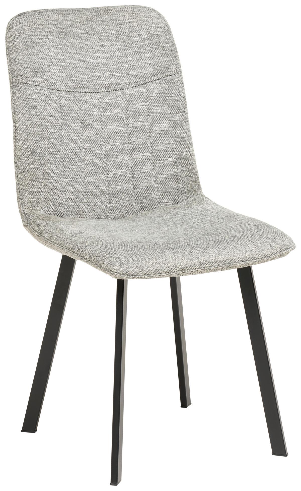 Tischgruppe Mackay 5-Tlg. Weiß/Textil Hellgrau, B: 140cm - Hellgrau/Weiß, KONVENTIONELL, Holzwerkstoff/Textil (140/46/75/88/80/57cm) - MID.YOU