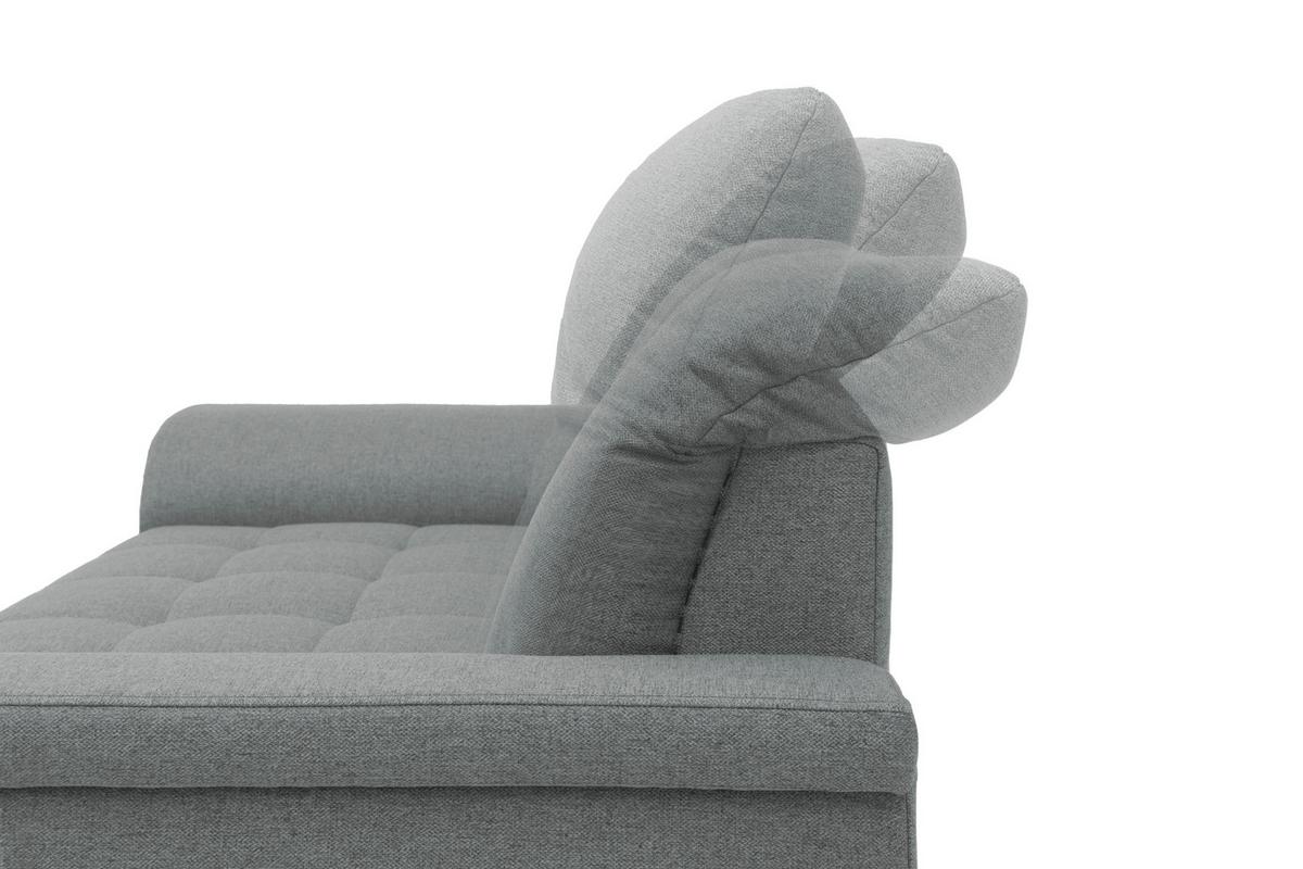 2-sitzer-sofa Mit Kopfteil Verstellbar Franzi Grau - Chromfarben/Grau, KONVENTIONELL, Textil (210/81/105cm) - MID.YOU