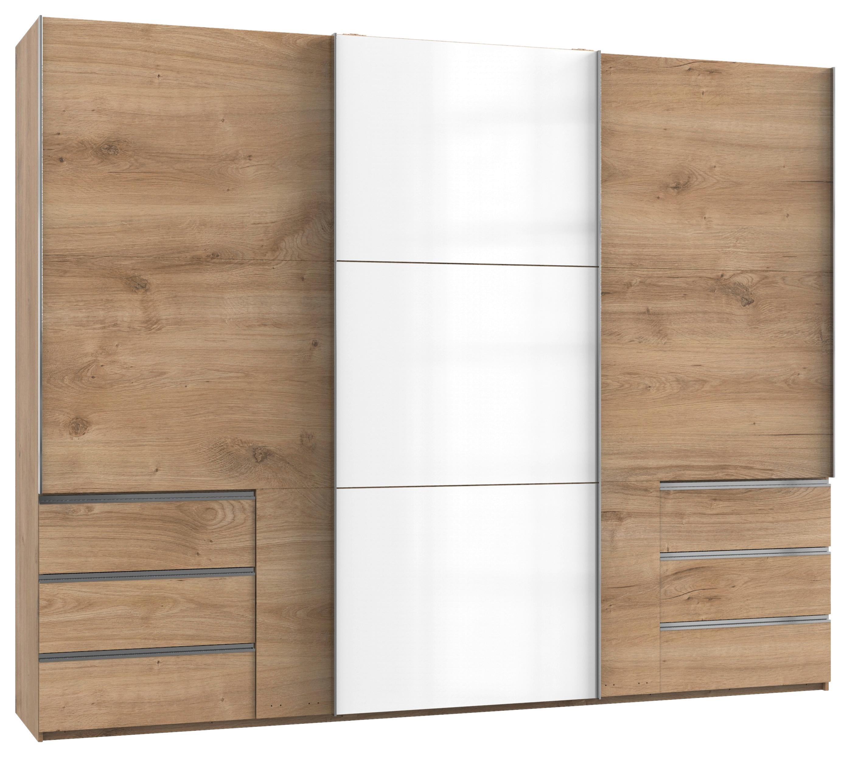 Schwebetürenschrank B: 300 Cm Level 36c Weiß/eiche Dekor - Eichefarben/Weiß, MODERN, Holzwerkstoff (300/236/65cm) - MID.YOU