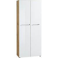 Aktenschrank Gw-monteria Weiß/eiche Dekor B: 80 Cm - Eichefarben/Weiß, MODERN, Glas/Holzwerkstoff (80/196/37cm) - Germania