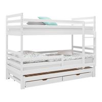 Poschodová posteľ MILA 90x200 cm, borovica, biela - biela/farba brezy, drevo (90/200cm) - Mömax