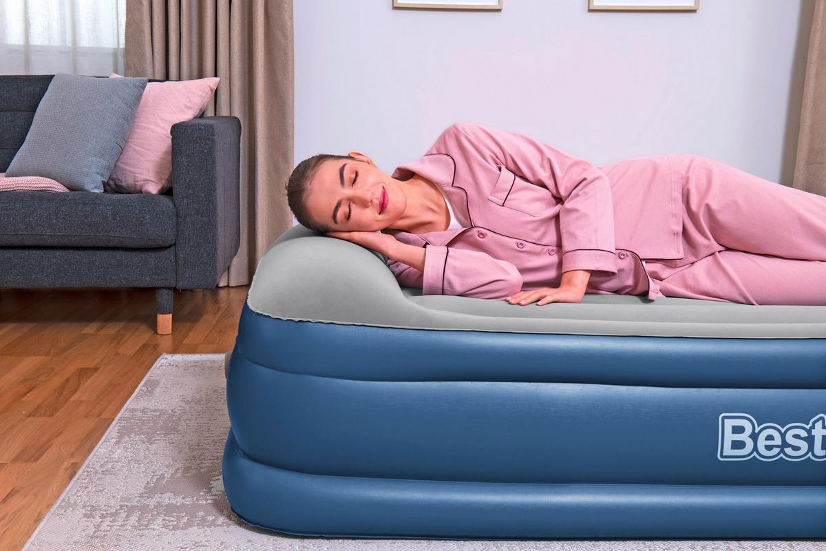 Luftbett Kerstin 191x97x46 cm Bis 300kg, inkl. Pumpe - Blau/Dunkelgrau, KONVENTIONELL, Kunststoff/Metall (191/97/46cm) - Bestway