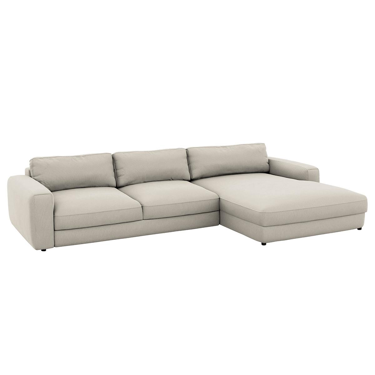 Ecksofa Bourbon, Grau S: 303x176 cm - Schwarz/Grau, MODERN, Textil (303/176cm) - Trendmanufaktur