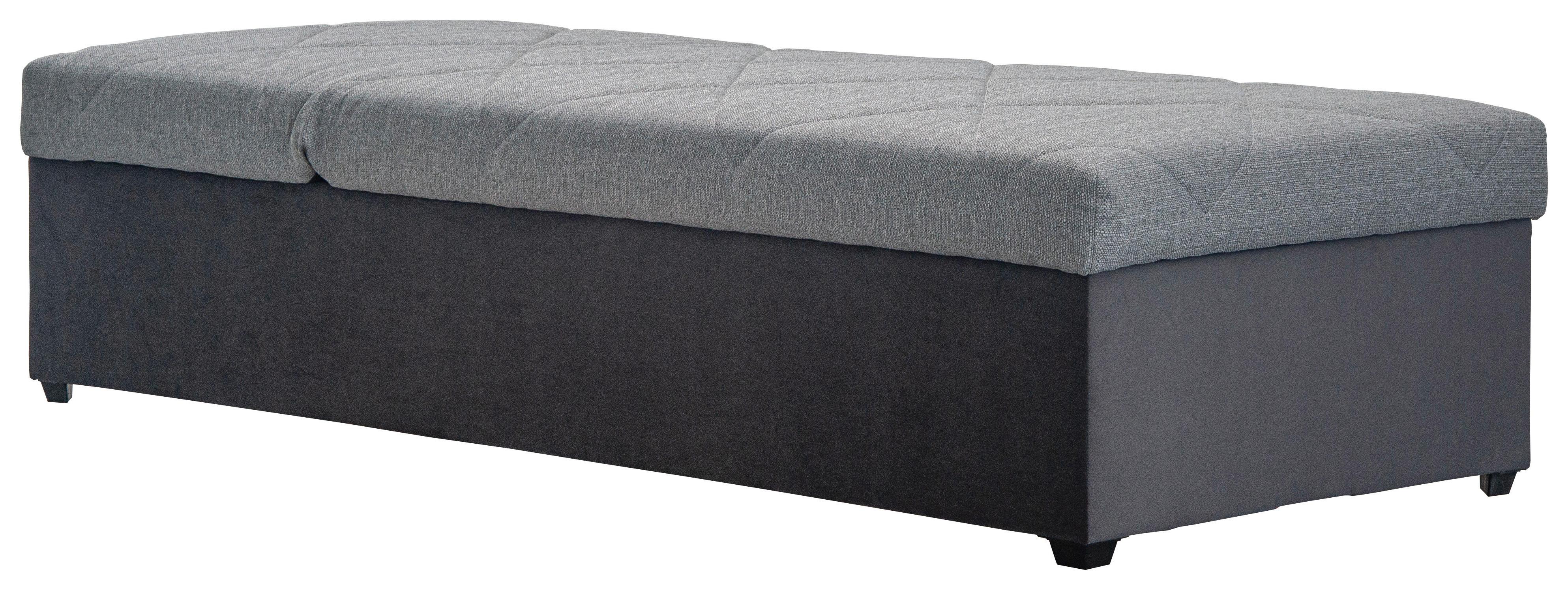 Váľanda S Polohovateľným Záhlavím Ema, Sivá - čierna/sivá, drevo (90/200cm)