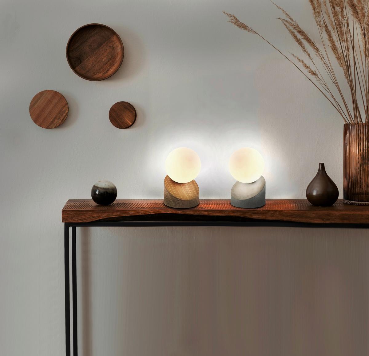 LED-Tischleuchte 503001486x Alisa - Dunkelgrau/Weiß, Design, Glas/Metall (10/16cm) - Novel