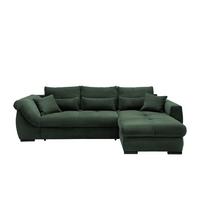 Ecksofa Mit Schlaffunktion Federico Dunkelgrün 302x188 Cm - Dunkelgrün/Schwarz, MODERN, Holz/Textil (302/188cm) - MID.YOU