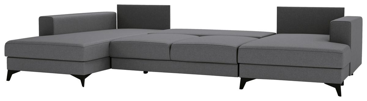 Harvey U Grau U: 190x339x156 Cm - Schwarz/Grau, Design, Textil (190/339/156cm) - Livetastic