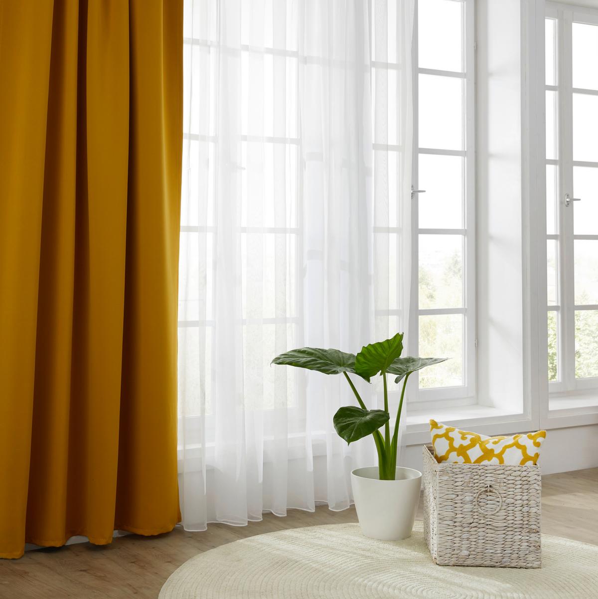 Zatemňovací závěs Riccardo, 140/245cm, žlutá - žlutá, Moderní, textil (140/245cm) - Premium Living