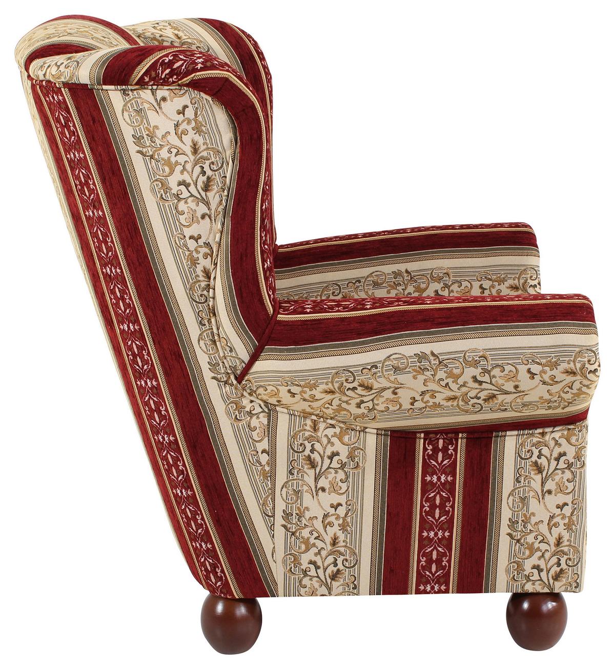 Ohrensessel mit Armlehnen Monarch Rot - Dunkelbraun/Rot, KONVENTIONELL, Textil (93/103/87cm) - Max Winzer