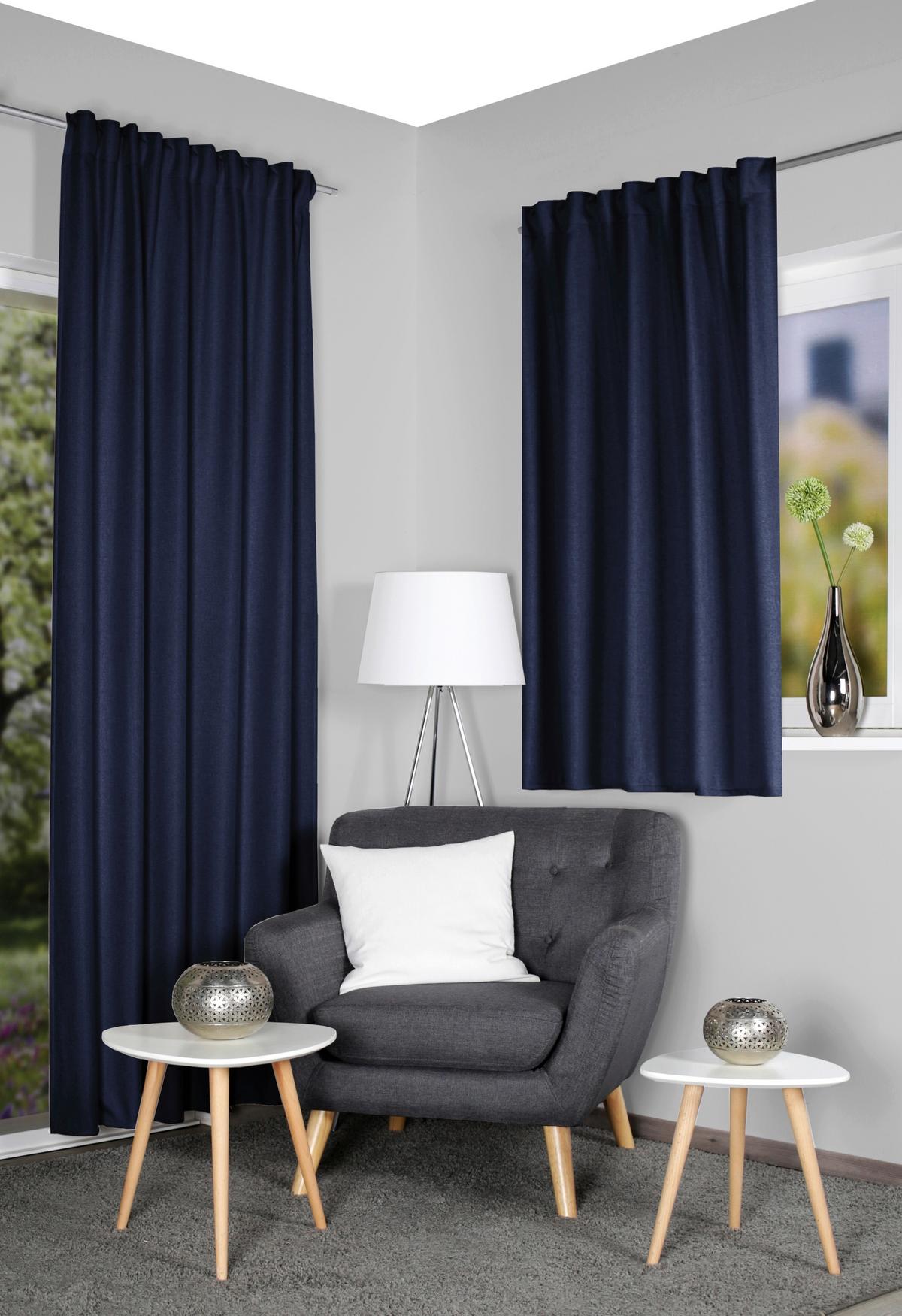 Wärmeschutzvorhang Eskamio - Blau, Basics, Textil (270/245cm)