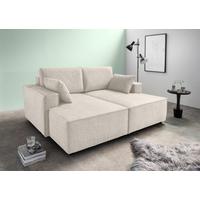 Bigsofa Tramin, Silberfarben B: 188 Cm - Beige/Schwarz, MODERN, Textil (188/86/154cm) - Livetastic