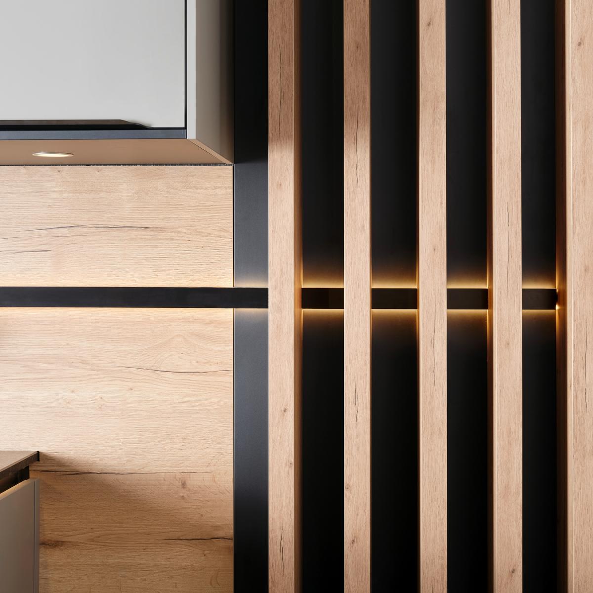 Einbauküche Eastbourne - Taupe/Eichefarben, MODERN, Holzwerkstoff - Vertico