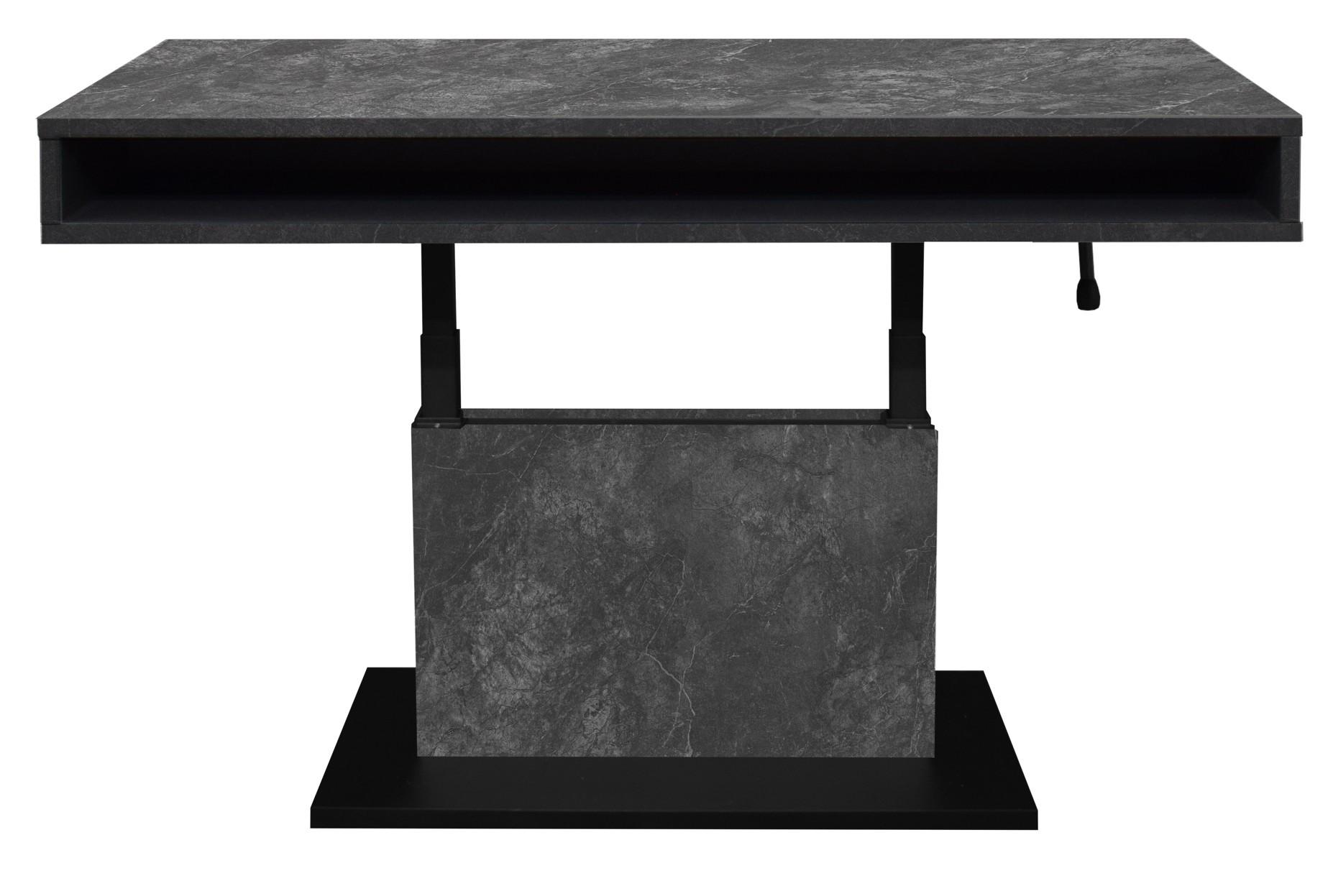 Couchtisch Lift Graphitfarben B: 110 Cm - Schwarz/Graphitfarben, Design, Holzwerkstoff/Metall (110/58-77/60cm) - MID.YOU