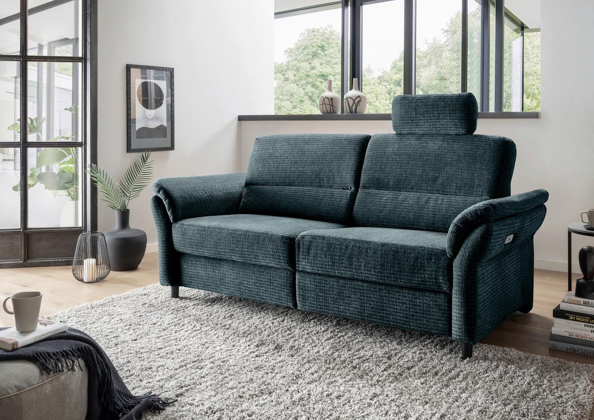 3-Sitzer-Sofa Cavoli, Blau R B: 192 cm - Blau/Schwarz, MODERN, Textil (192/90/89cm) - Livetastic