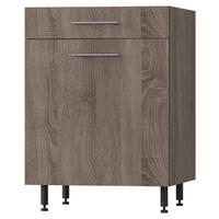 Alsószekrény Corina 2 - tölgyfa színű/Sonoma tölgy, Modern, fa/fém (60/82,4/58cm)