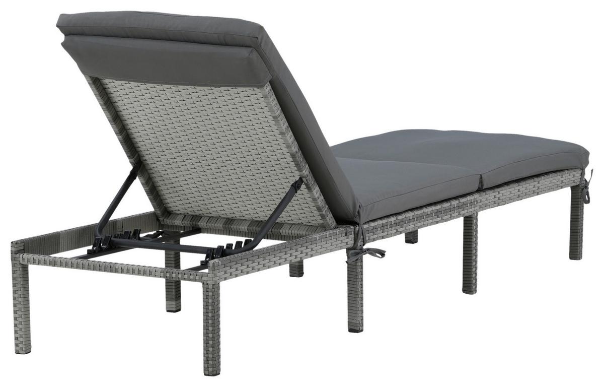 Sonnenliege Bilbao Kunststoffgeflecht - Grau, KONVENTIONELL, Kunststoff/Textil (59/84/198cm) - Gardenson