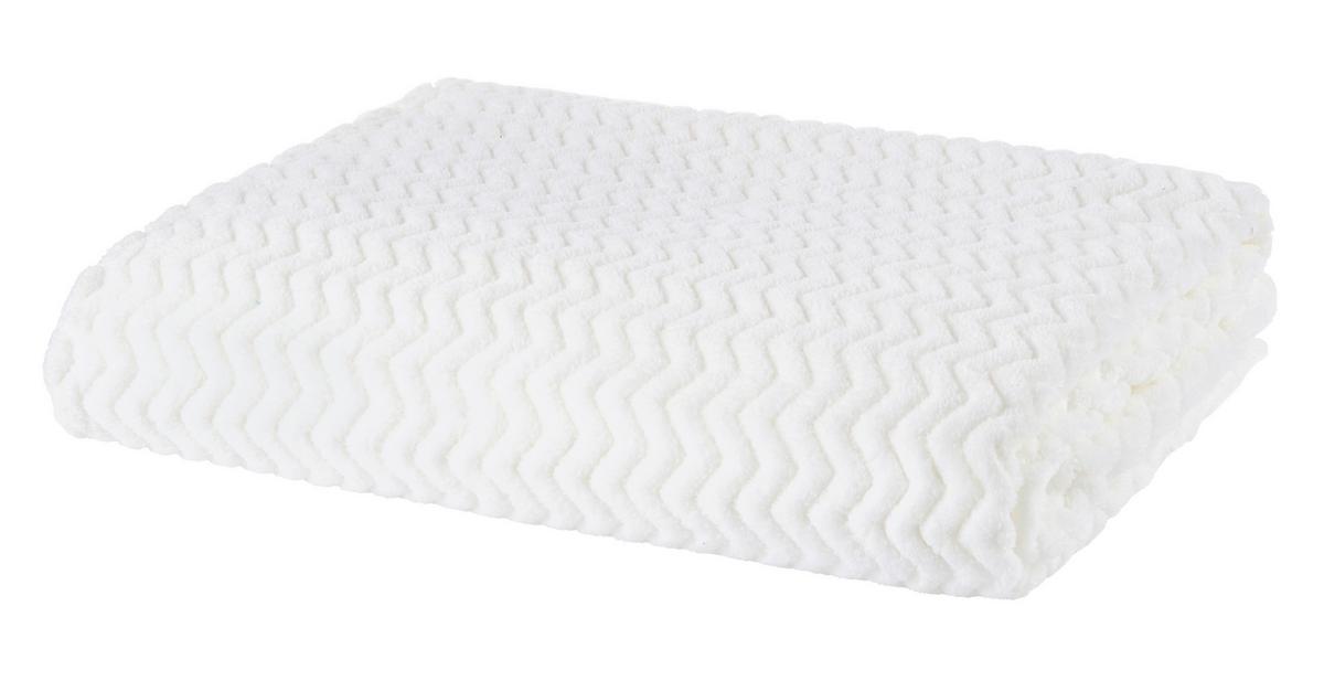Kuscheldecke Talisha Weiß 130x170 Cm - Weiß, MODERN, Textil (130/170cm) - Luca Bessoni