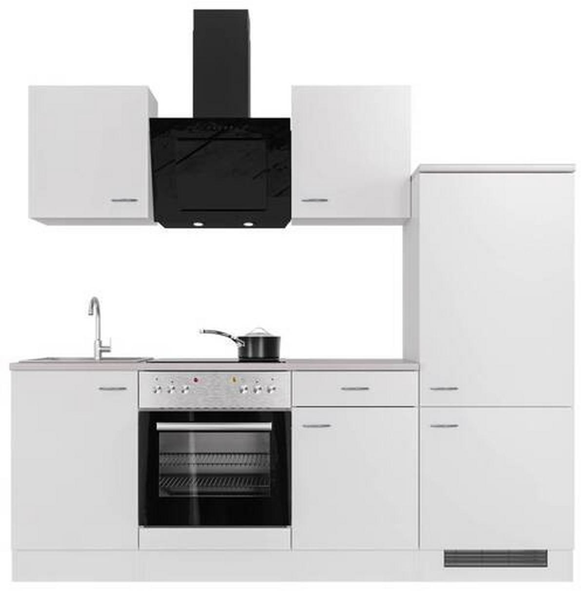 Küchenblock Wito G-220-1706-005 - Hellgrau/Weiß, MODERN, Holzwerkstoff (220cm) - FlexWell
