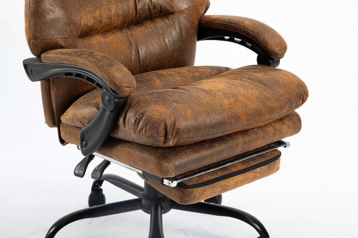 Drehstuhl Big Boss Braun/ Schwarz Bis 140 Kg - Schwarz/Braun, MODERN, Kunststoff/Textil (64/114-122/72cm) - MID.YOU