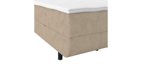 Polsterbett mit Matratze 140x200 London Beige - Beige/Schwarz, MODERN, Holzwerkstoff/Textil (140/200cm) - Luca Bessoni