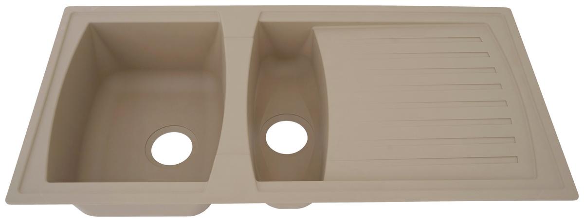 Spüle Respekta Boston Kunststein Bxt: 100x50 Cm - Beige, Trend, Glas/Kunststoff (100/20/50cm) - Respekta