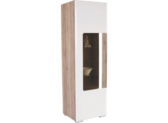 Vitrin Toronto - tölgy színű/fehér, modern, faanyagok (57,9/196/42,2cm) - OMBRA Vitrin Toronto - tölgy színű/fehér, modern, faanyagok (57,9/196/42,2cm) - OMBRA