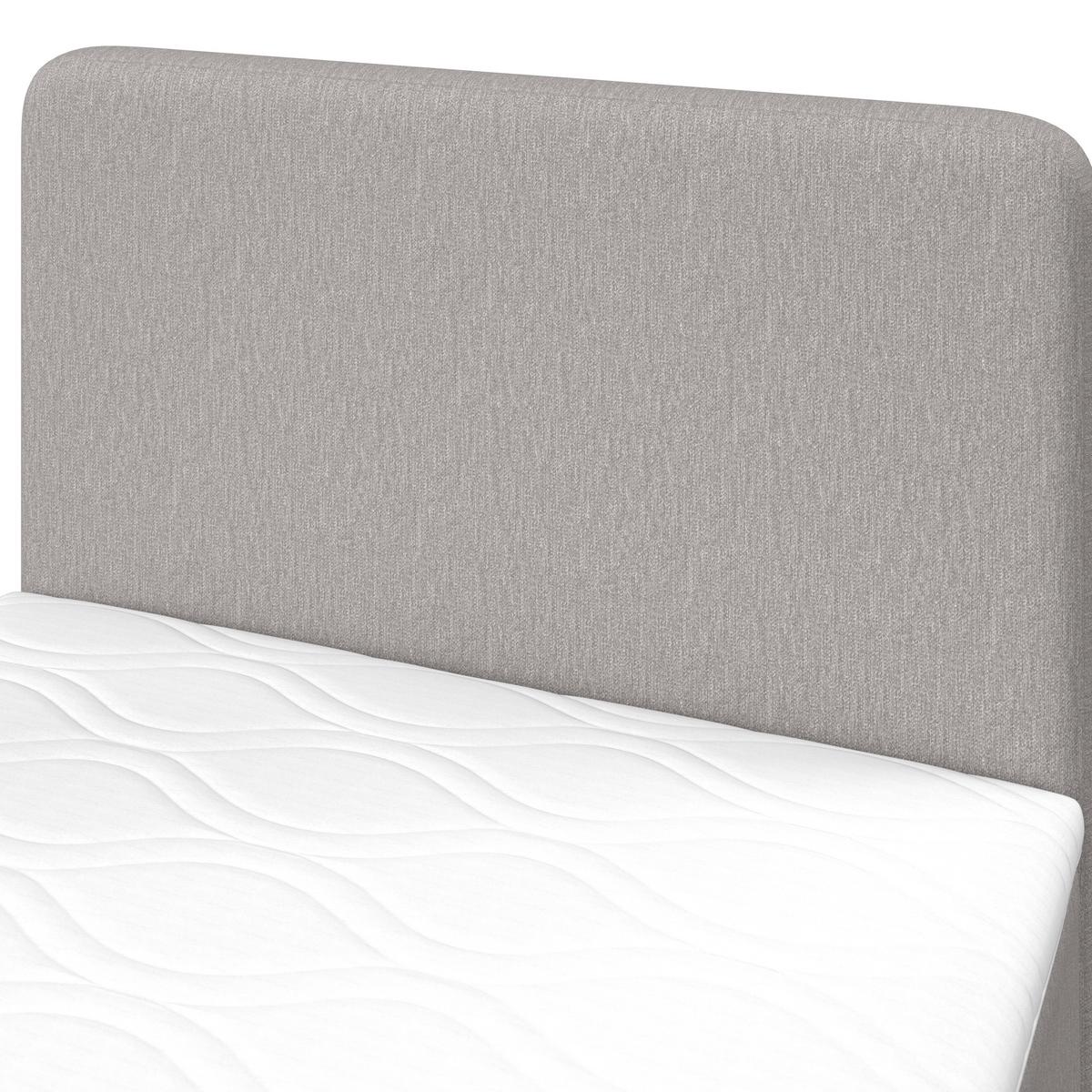 Boxspringová postel VIDA 90x200, šedá, s topperem - šedá/černá, Moderní, dřevo/textil (90/200cm) - Bessagi Home