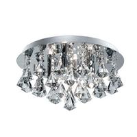 Bad-Deckenleuchte Ip44 Chromfarben Ø 38 cm 4-Flammig - Chromfarben, Design, Glas/Metall (38/17.5cm)