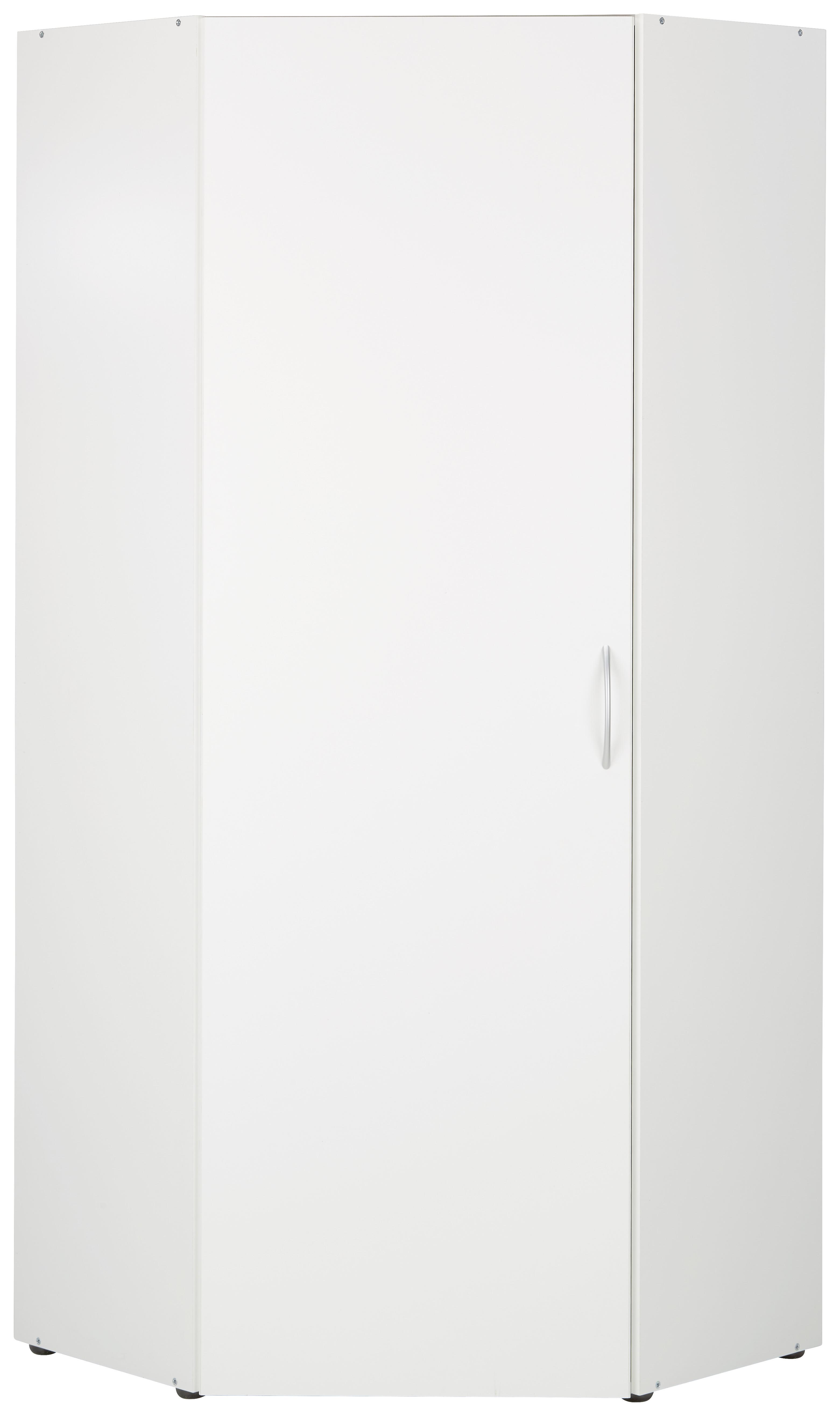 Rohová Skriňa Mrk - biela/farby hliníka, kompozitné drevo/plast (80/185/80cm) - Modern Living