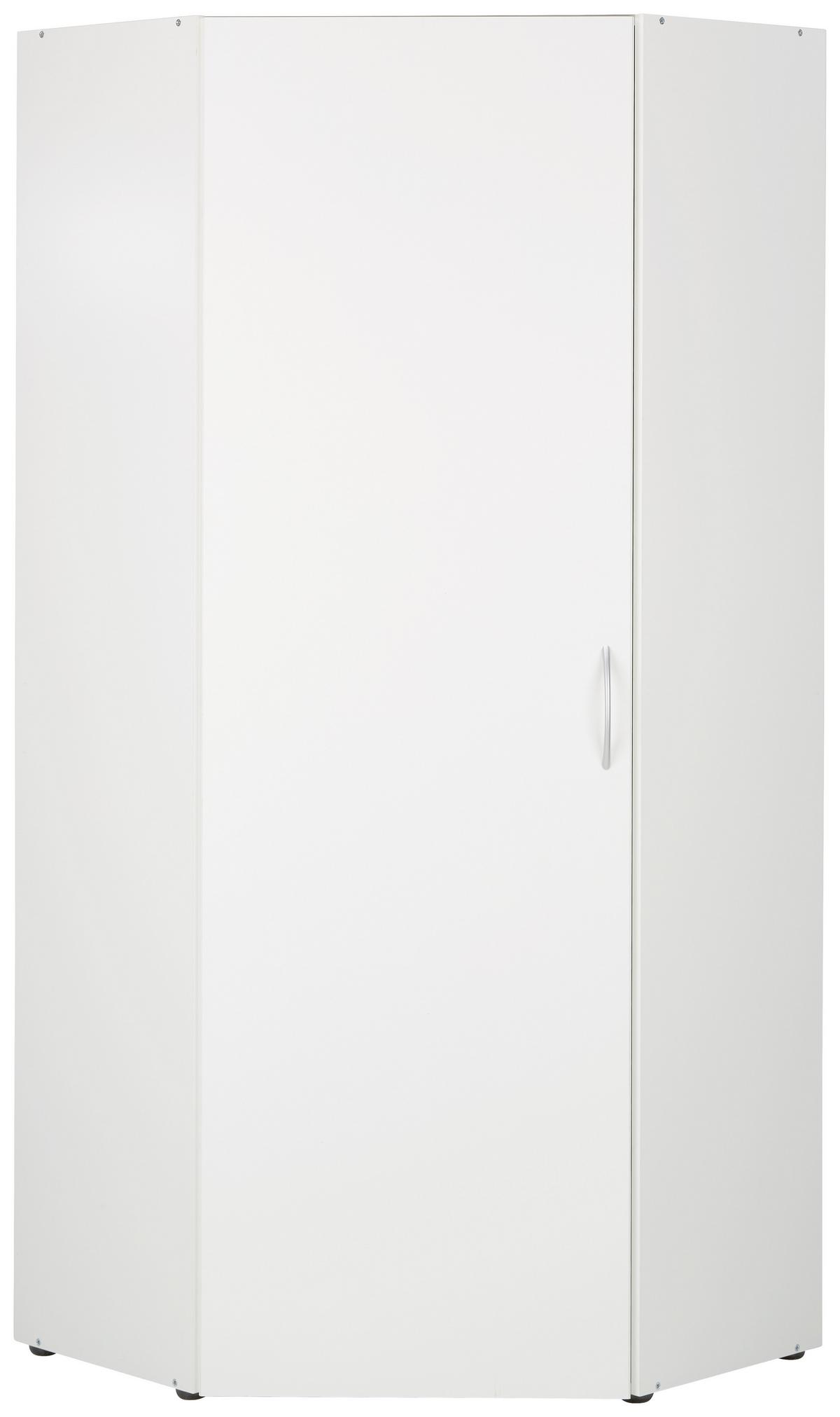 ROHOVÁ SKŘÍŇ MRK - bílá/barvy hliníku, Konvenční, kompozitní dřevo/plast (80/185/80cm) - Mömax